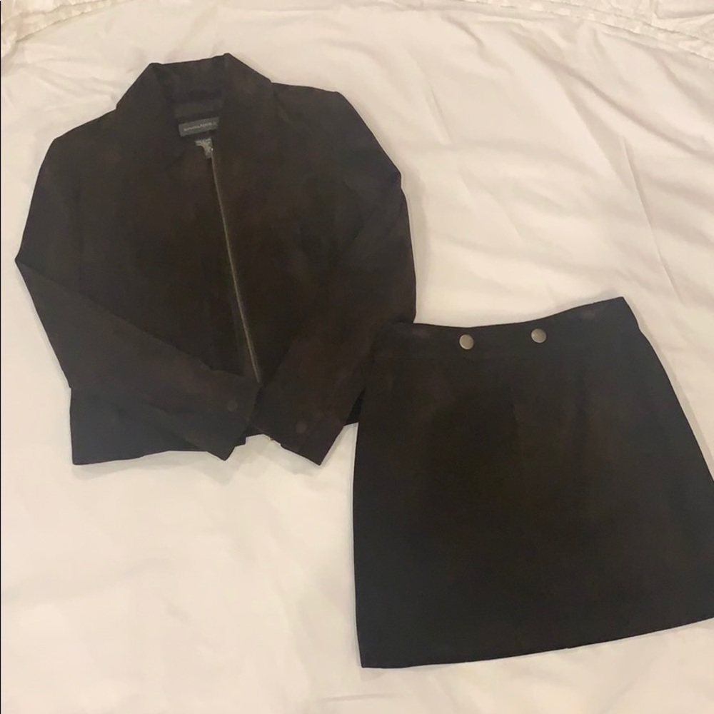 Leather Jacket with matching Leather Skirt